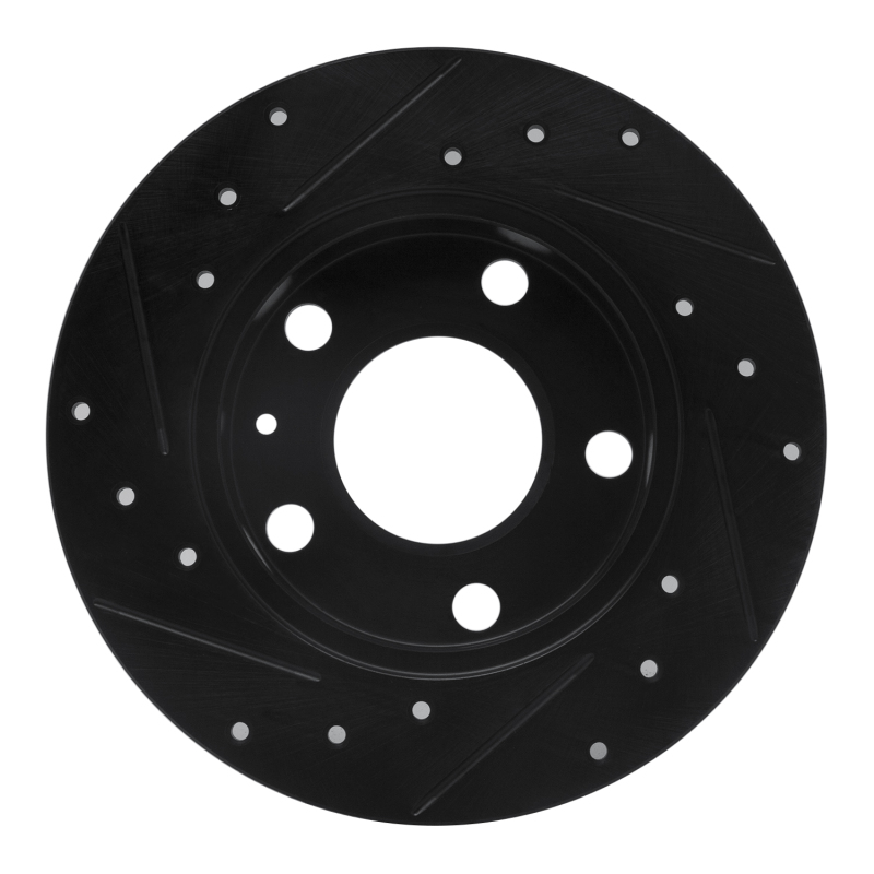 Audi A4 Quattro Brake Rotor (1) - Rear Right - R1 Concepts - Drilled & Slotted - Black - `02-`06